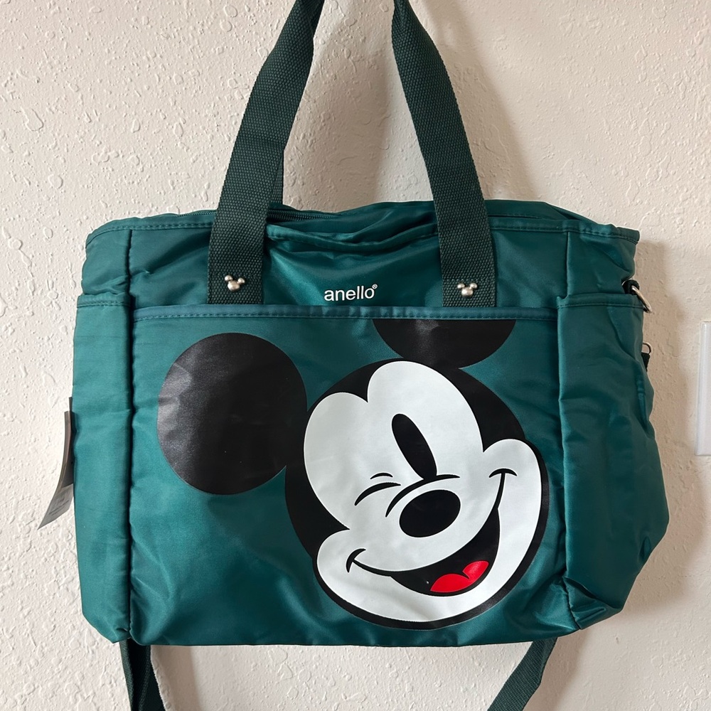 Disney Teal Tote with Black Mickey Graphic